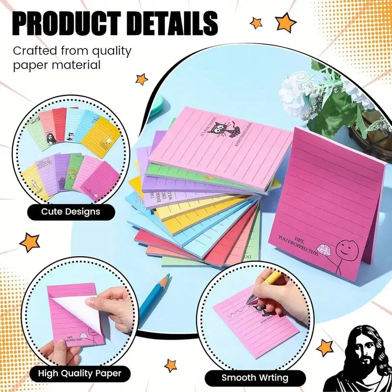 💼😂 12-Pack Sarcastic Office Sticky Notes – Funny Coworker Memo Pads & Hilarious Desk Gifts