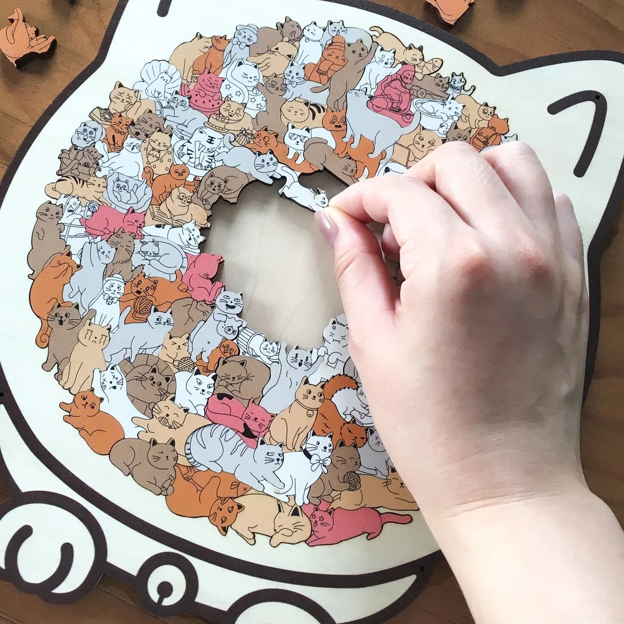 🔥LAST DAY 50% OFF - 🐱🐶 Cute Cat and Dog Puzzle – A Wooden Work of Art You Can Build🧩