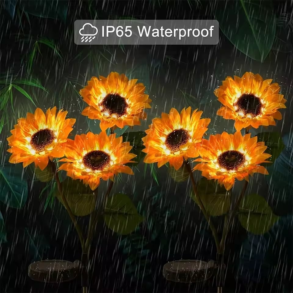 🌻Solar LED Sunflower Garden Lights, Realistic Night Glow for Yard, Lawn, Patio and Porch Decoration, Waterproof IP65