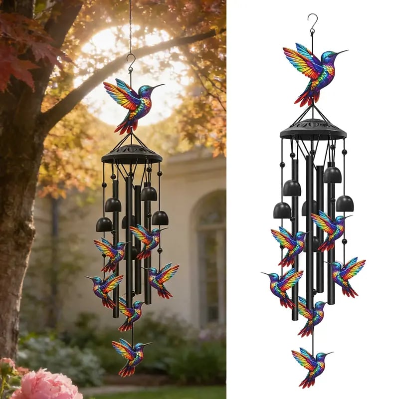 Hot Sale 50% Off Now 🐦Vintage Colorful Hummingbird Wind Chime with Metal Tubes and Bells