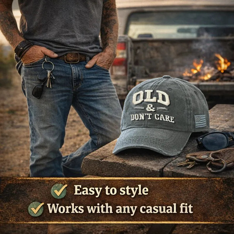 🧢 2026 New Year Hot Sale |  Vintage Distressed “OLD & DON’T CARE” Cap