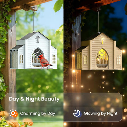 ✝️Last Day 50% OFF-🔥Church-Shaped Metal Solar Bird Feeder