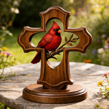💗 Limited-Time 49% OFF | Cardinal Cross Ornament ✝️ Meaningful Memorial Gift for Loved Ones