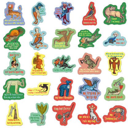 🎁Last Day Promotion 49% OFF🔥50‐Pack Medieval Meme Stickers – Extra‐Large, Waterproof, Peel & Stick