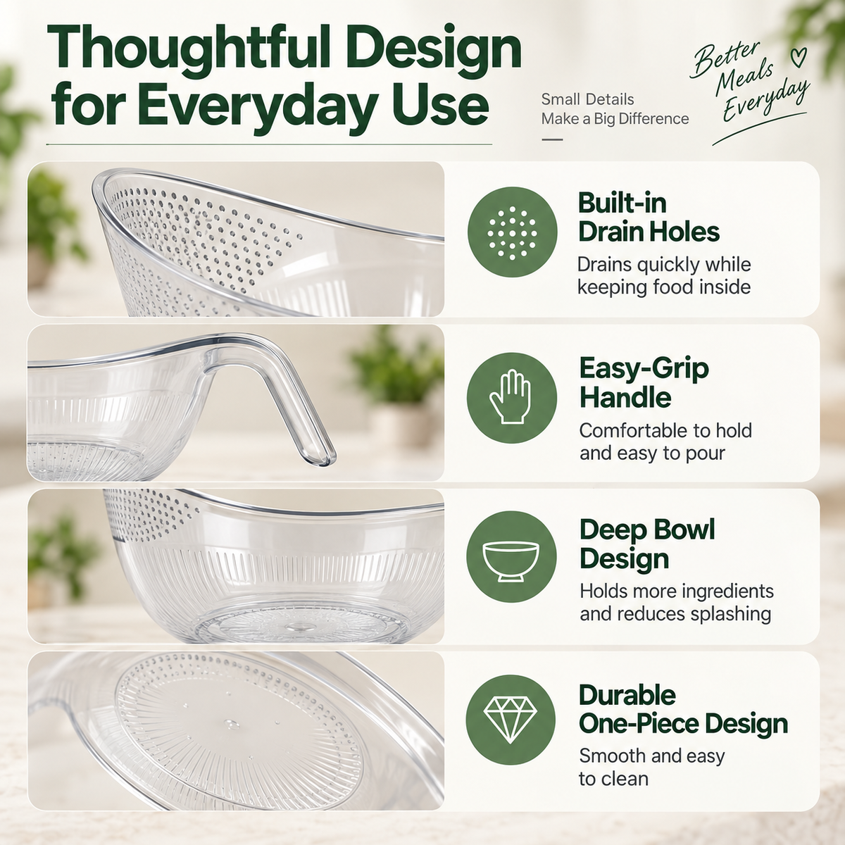 🔥Buy 2 Get 1 Free! 2-in-1 Kitchen Rinse Strainer Bowl with Handle💦