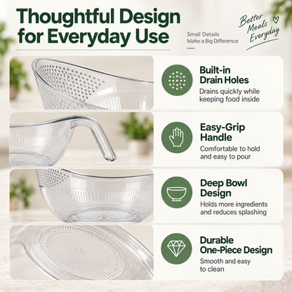 🔥Buy 2 Get 1 Free! 2-in-1 Kitchen Rinse Strainer Bowl with Handle💦