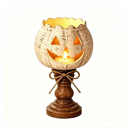 🎉Rustic White Pumpkin Tealight Candle Holder Set of 3