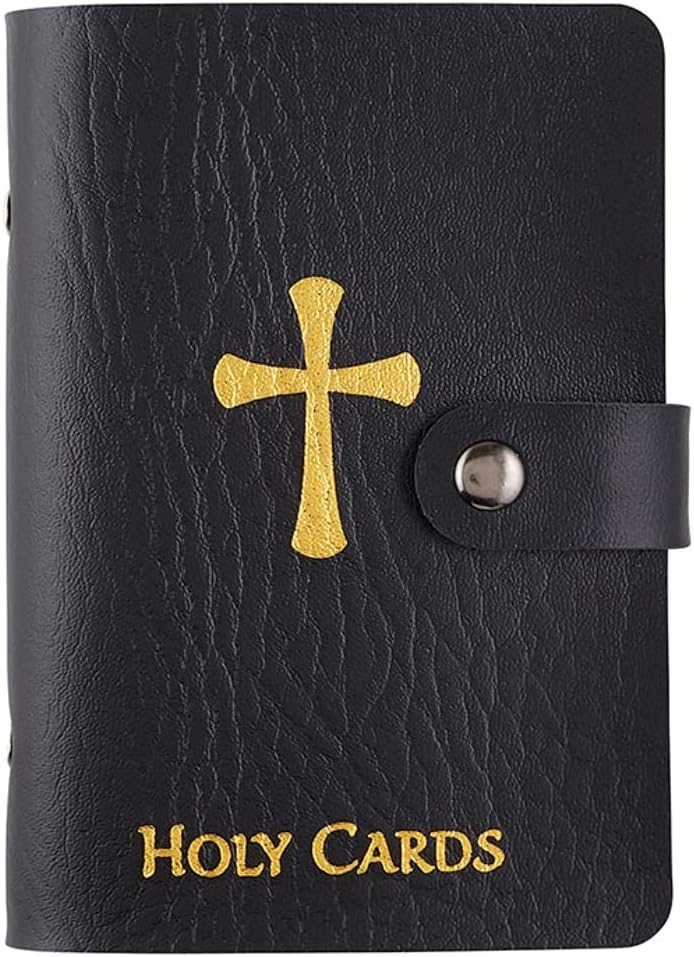 ✝️ Catholic Holy Card Holder – Pocket Prayer Card Organizer with Snap Closure