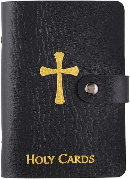 ✝️ Catholic Holy Card Holder – Pocket Prayer Card Organizer with Snap Closure