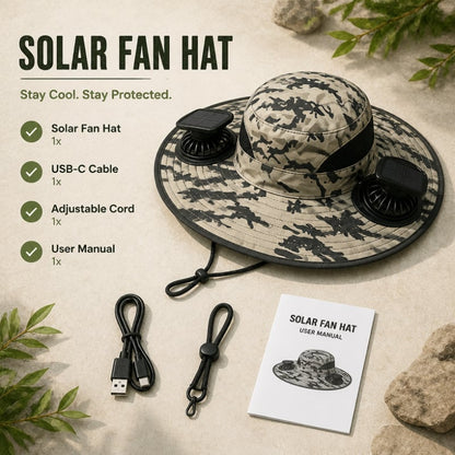 🌞 49% OFF Summer Deal | Ultralight Solar Fan Sun Hat ⚡ Lighter Than a Baseball, Built for Outdoor Cooling