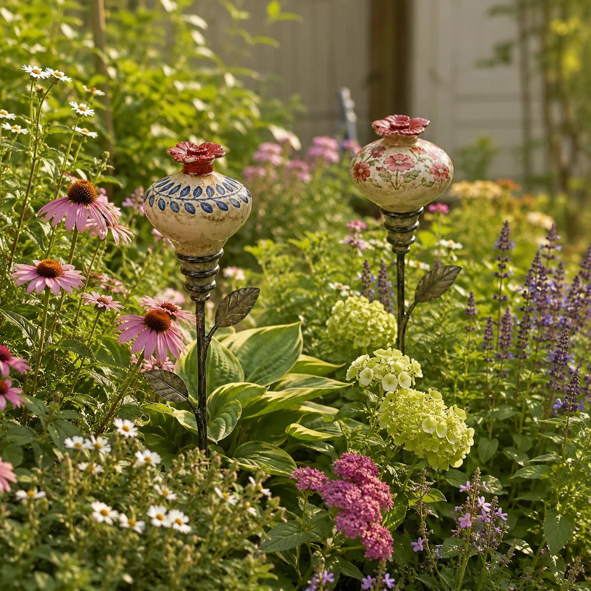 🌸Vintage Ceramic Hummingbird Feeder Garden Decor Stake – Decorative Outdoor Bird Feeder