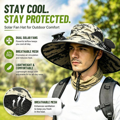 🌞 49% OFF Summer Deal | Ultralight Solar Fan Sun Hat ⚡ Lighter Than a Baseball, Built for Outdoor Cooling