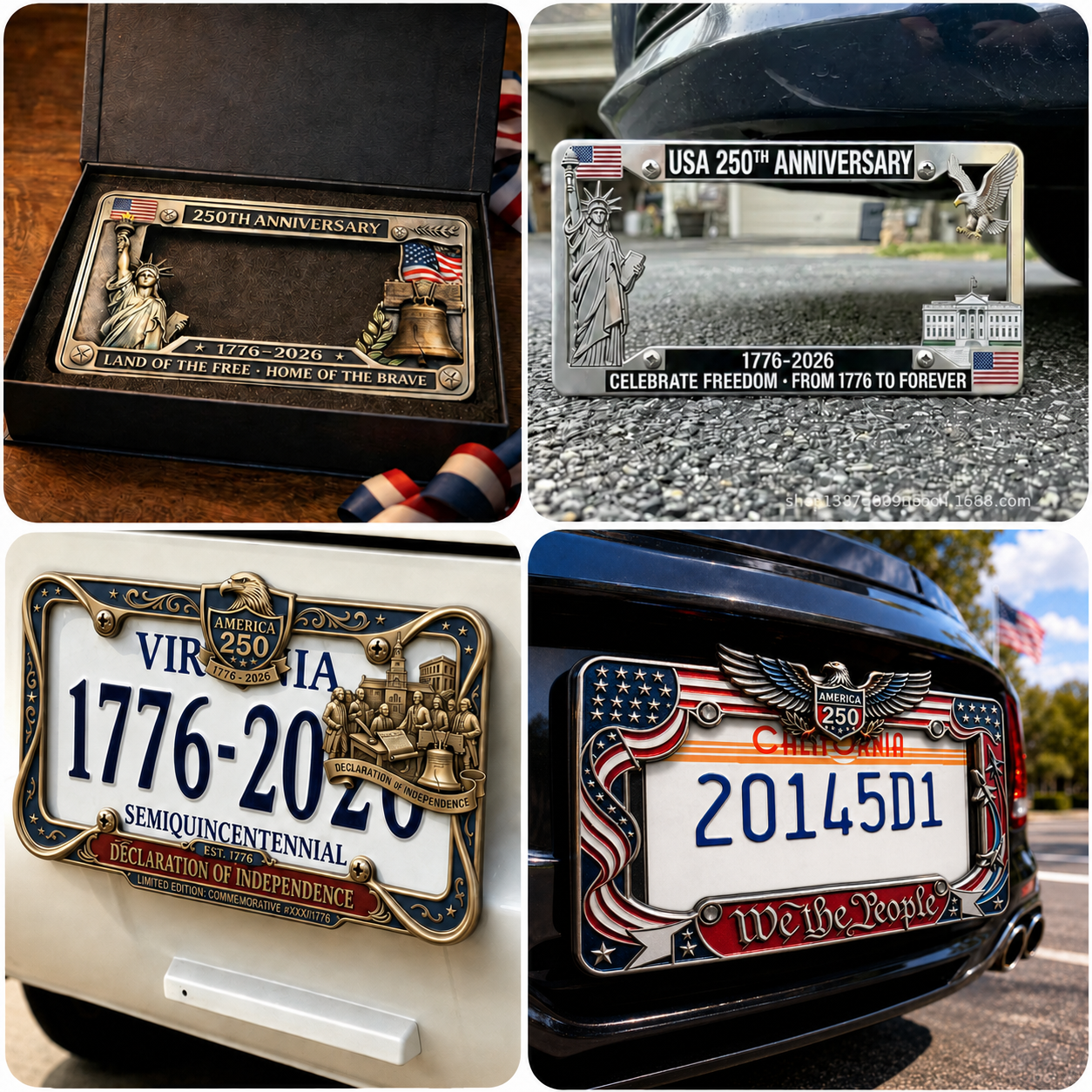 🗽250th Anniversary Commemorative License Plate Frame🚗