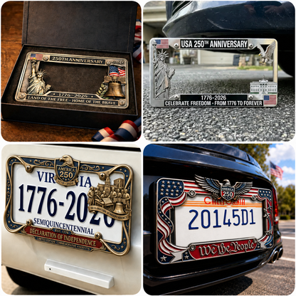 🗽250th Anniversary Commemorative License Plate Frame🚗