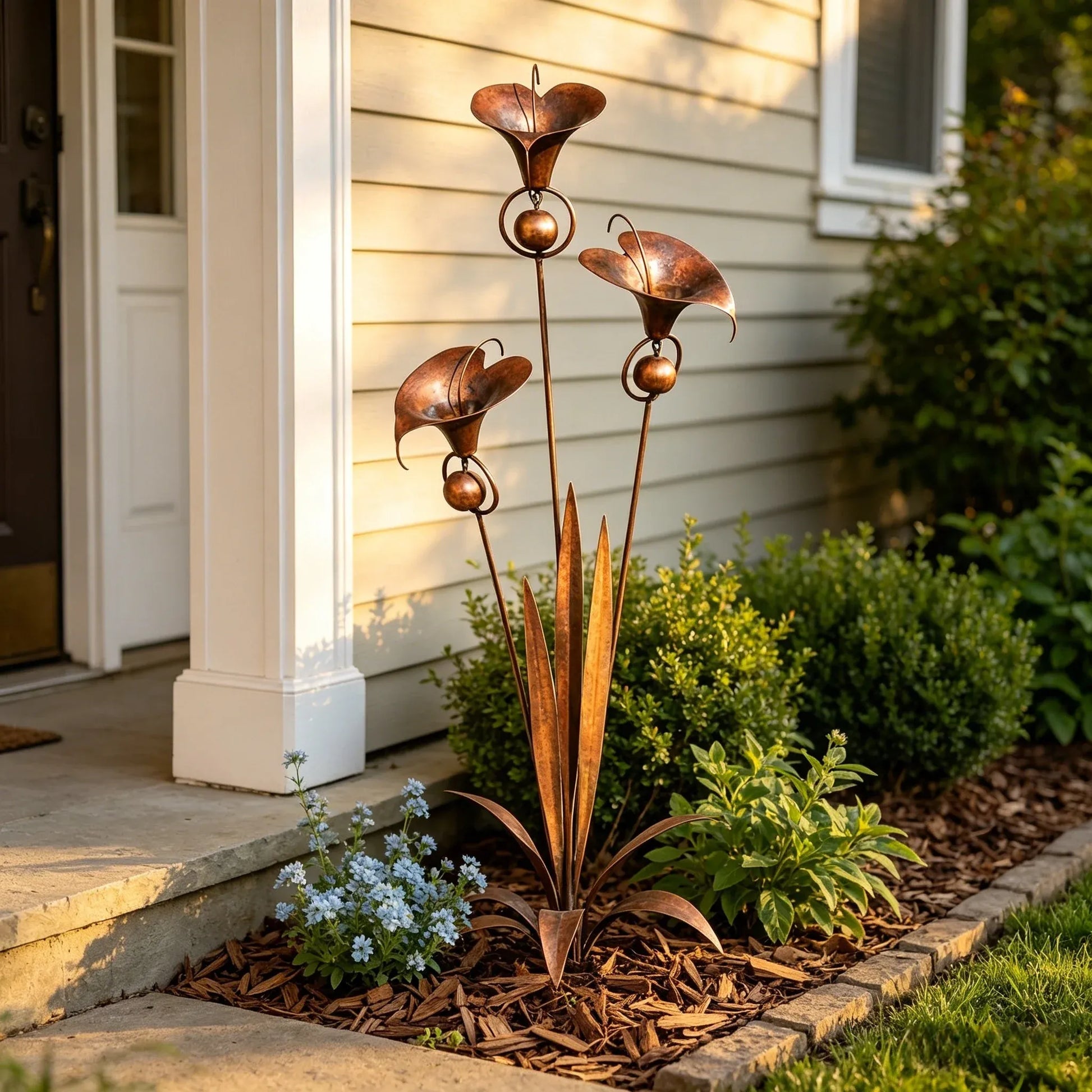 🏡Flamed Three Calla Lilies Garden Stake with Bells-yy
