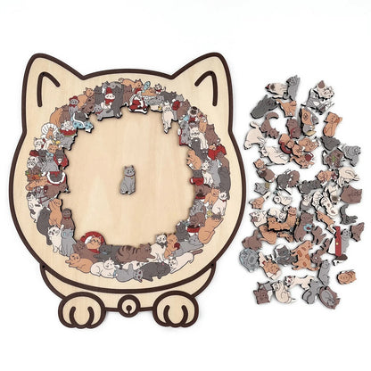 🔥LAST DAY 50% OFF - 🐱🐶 Cute Cat and Dog Puzzle – A Wooden Work of Art You Can Build🧩