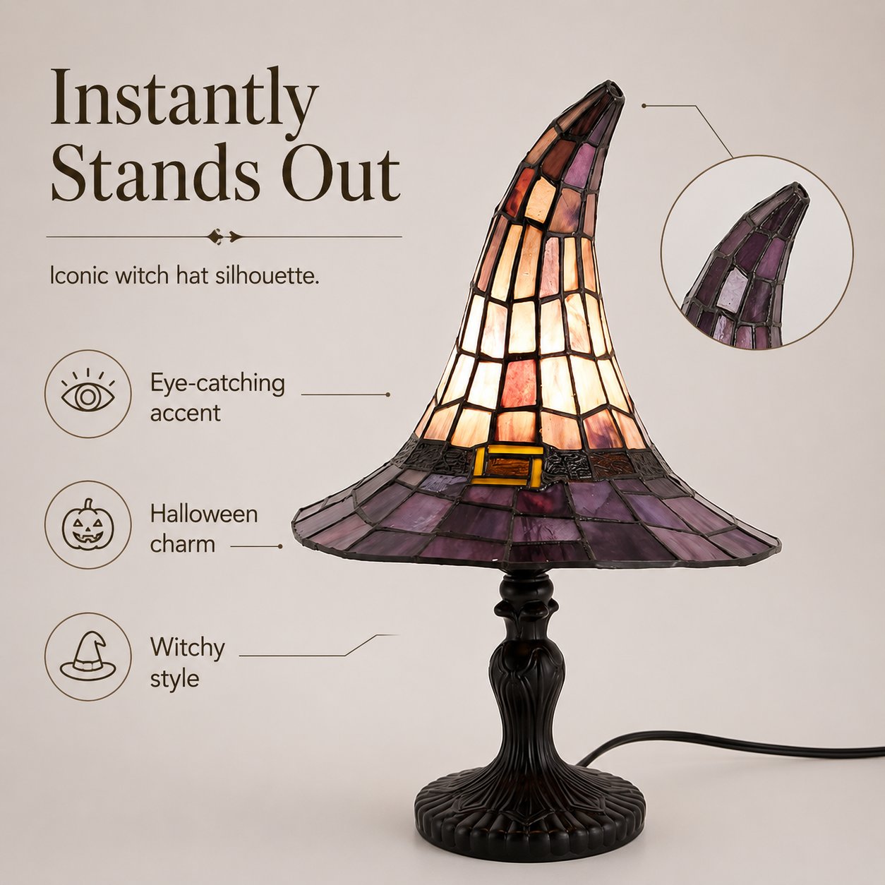 🧙‍♀️ Stained-Resin-Style Witch Hat Lamp