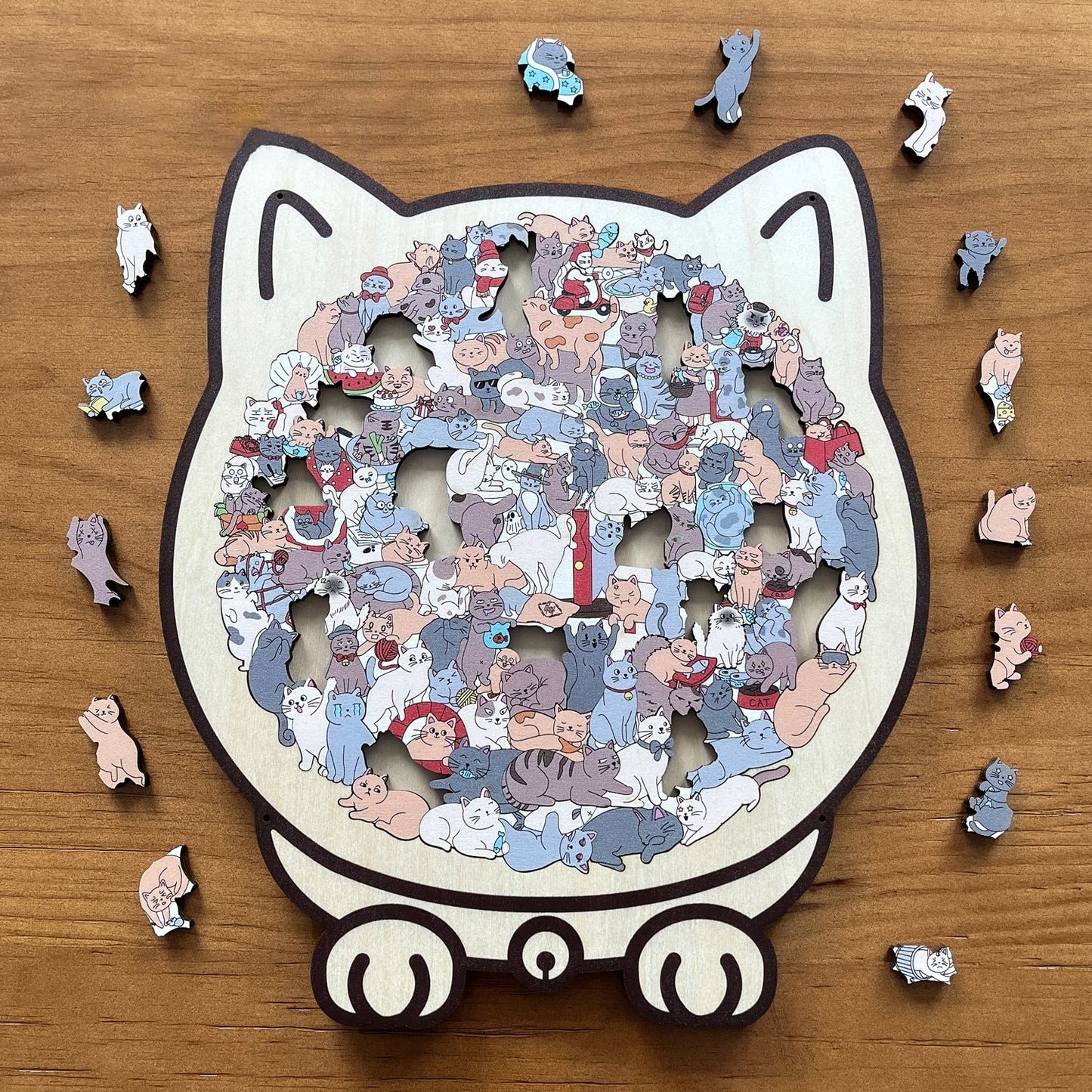 🔥LAST DAY 50% OFF - 🐱🐶 Cute Cat and Dog Puzzle – A Wooden Work of Art You Can Build🧩