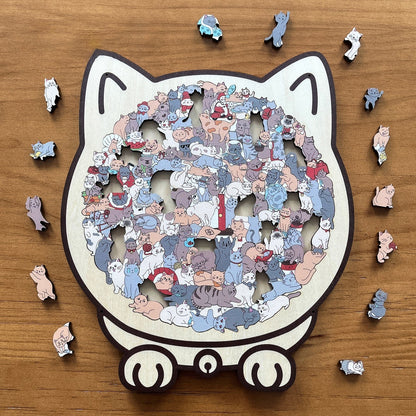🔥LAST DAY 50% OFF - 🐱🐶 Cute Cat and Dog Puzzle – A Wooden Work of Art You Can Build🧩