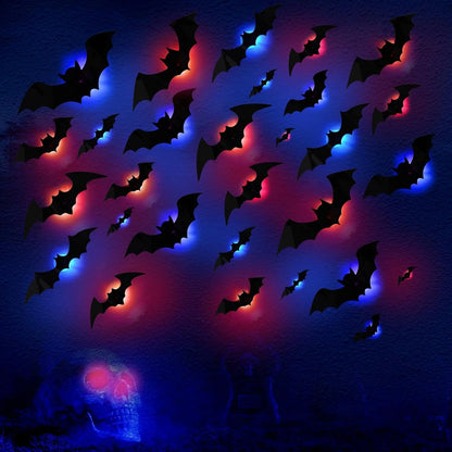 12Pcs 3D Bat Design LED Decoration