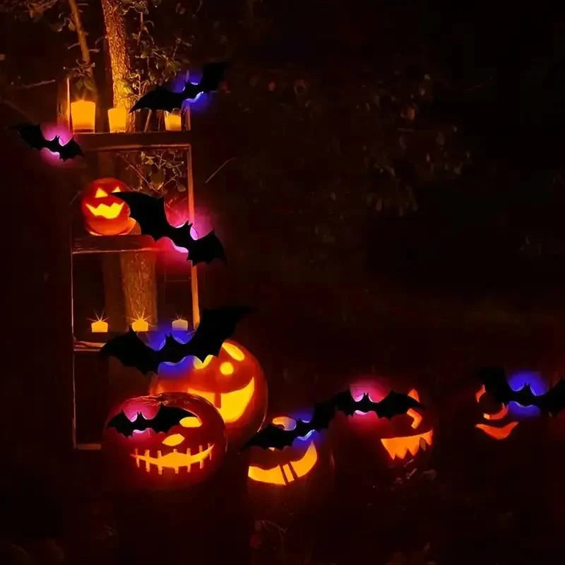 12Pcs 3D Bat Design LED Decoration