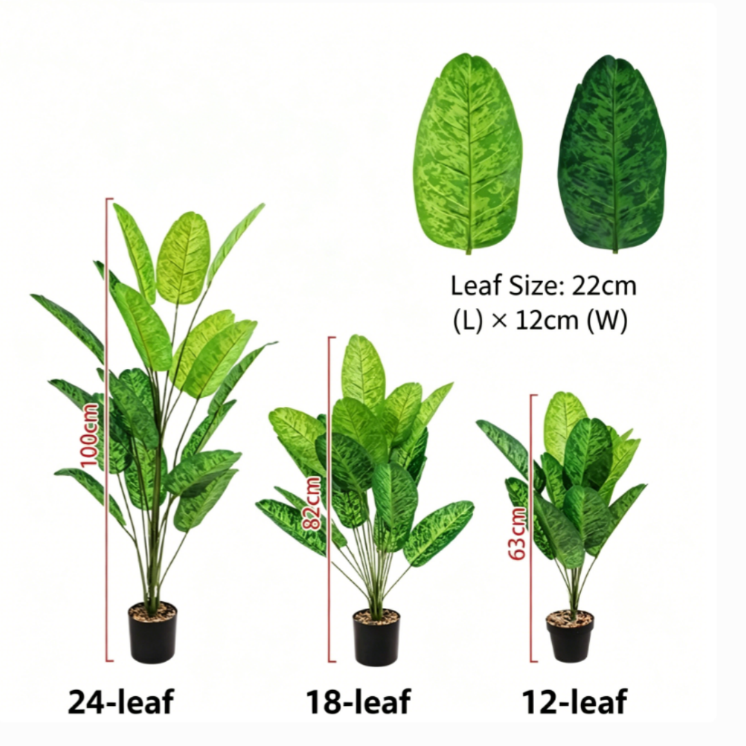 🔥Last Day 75% OFF🌿 Artificial Monstera & Banana Leaf Plant Pot– Lush Tropical Decor ✨