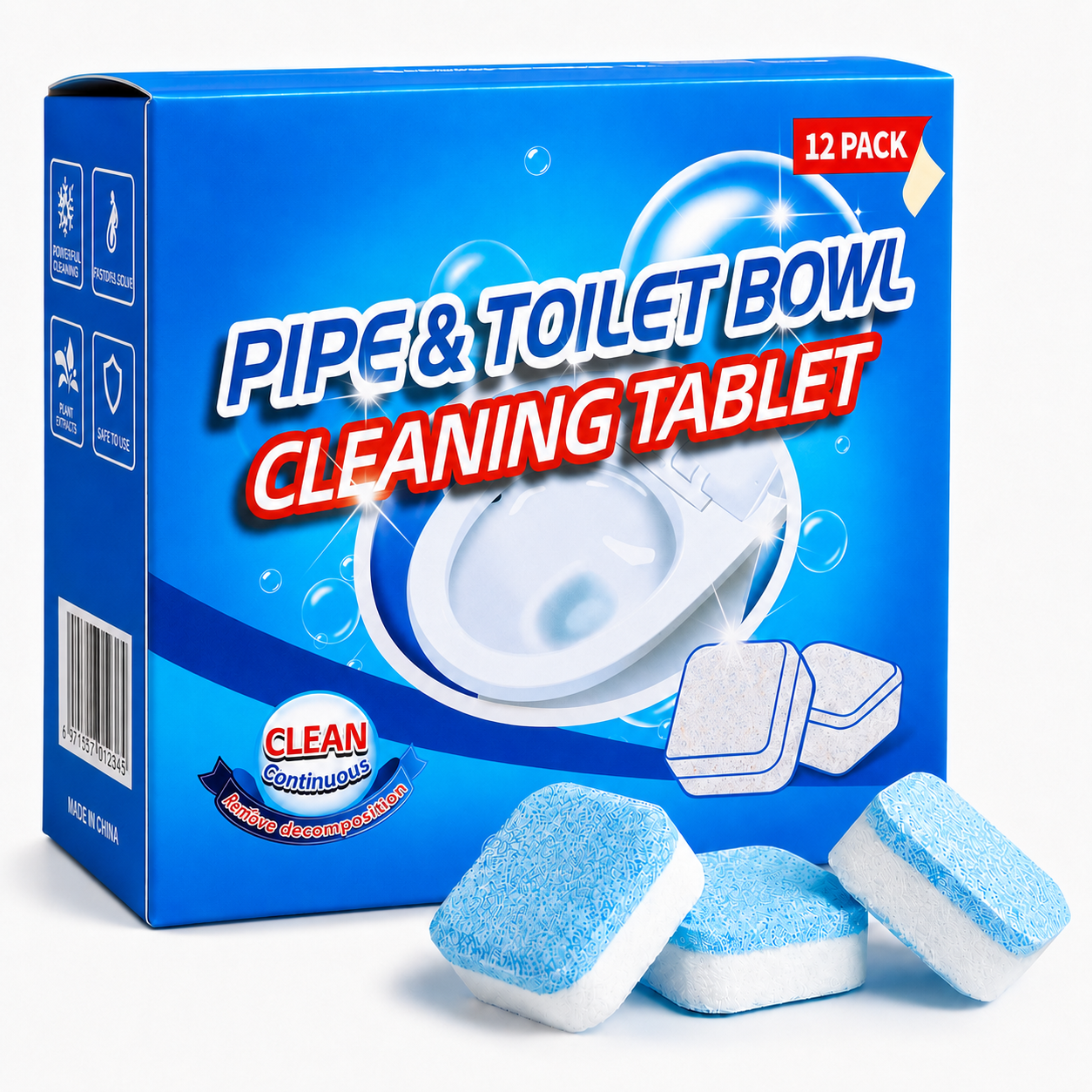 💥 50% OFF Today | Drain Cleaning Tablets 12 Pack 🫧 For Sinks, Showers & Washing Machines