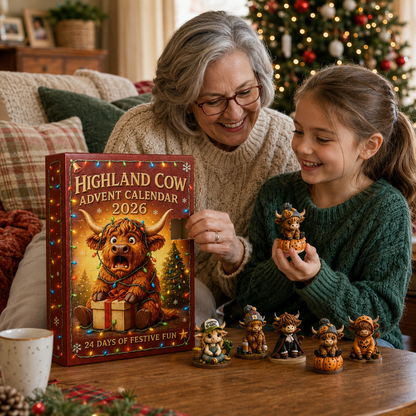 🎄 24 Days of Highland Cow Christmas Advent Calendar 2026 | 24 Unique 3D Cow Figures