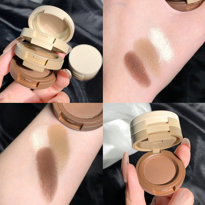 🎨Three-color eyeshadow palette with three layers✨