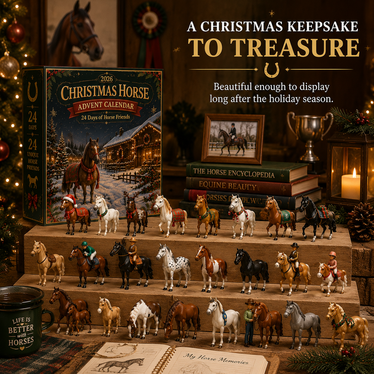 Horse lover receiving the Christmas Horse Advent Calendar