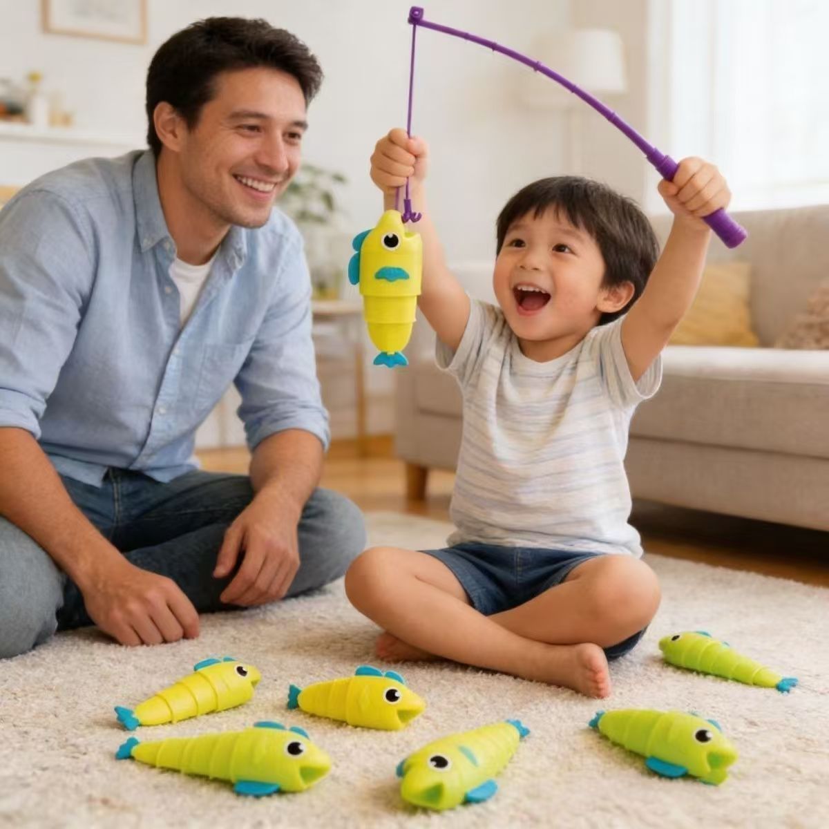 🎣Retractable Fish Toy Set🎯The Fast-Paced Fishing Game Kids Can't Put Down