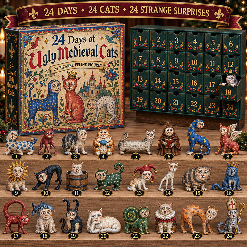 🐈🏰 24 Days of Ugly Medieval Cats – Hilariously Weird Cat Advent Calendar 2026