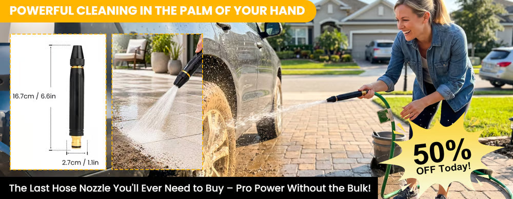 🔥 💦 Heavy-Duty Adjustable Hose Nozzle – Powerful Spray & Precision Control