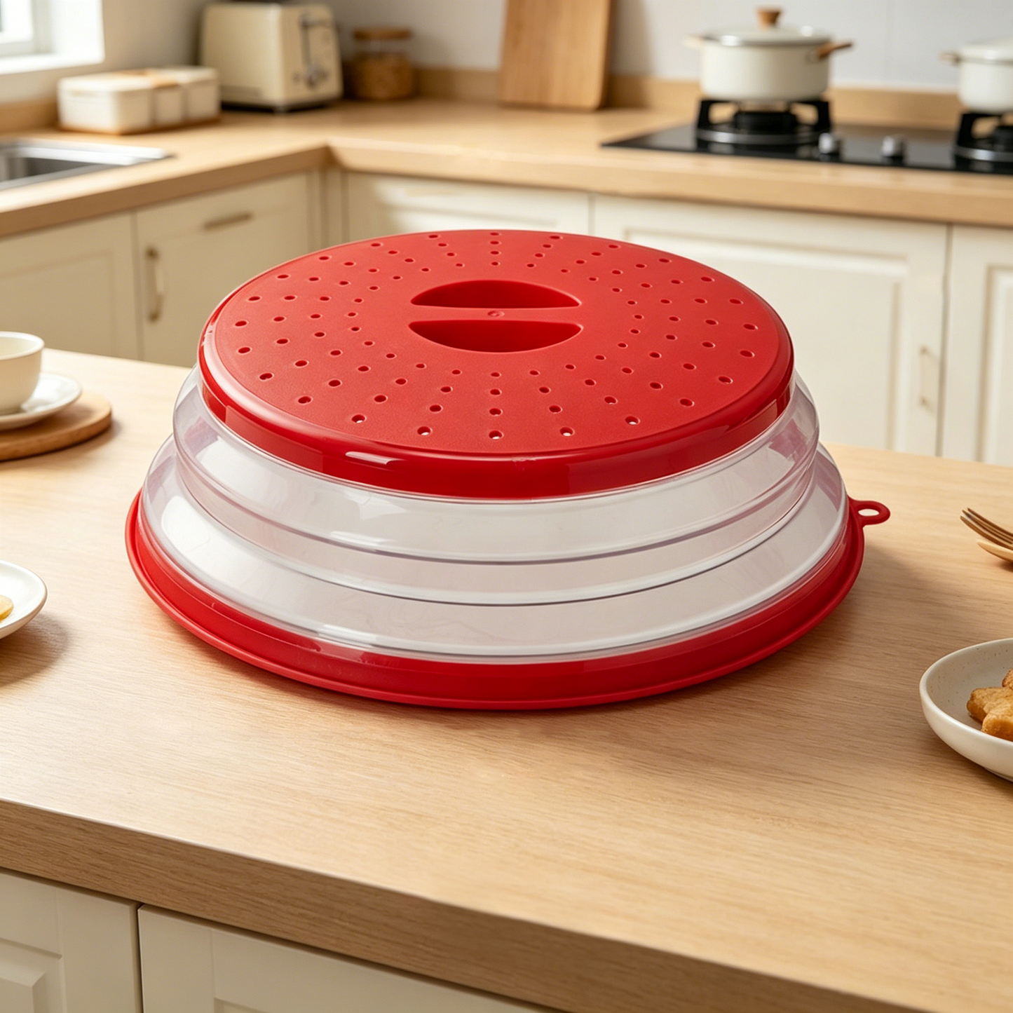 💧Multifunctional Collapsible Silicone Food Cover🫧 — Oil-Resistant & Splash-Proof