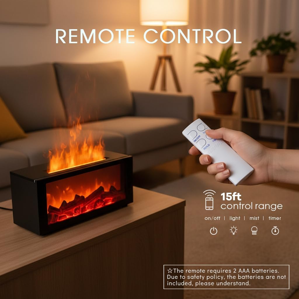 🔥Dance with Flames. Sleep in Serenity— Fireplace Flame Humidifier 🌙