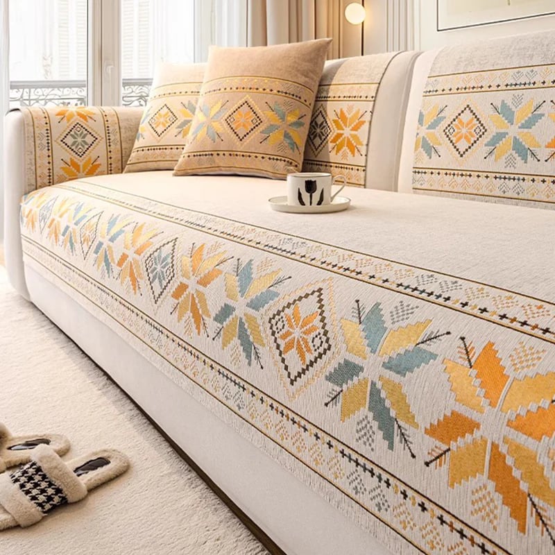 🌸 Non-Slip Bohemian Chenille Sofa Cushion Cover – Soft, boho pattern & machine washable – Non-slip backing, fits most sofas – perfect for cozy home decor or pet-friendly spaces 🐾