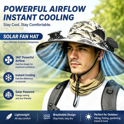🌞 49% OFF Summer Deal | Ultralight Solar Fan Sun Hat ⚡ Lighter Than a Baseball, Built for Outdoor Cooling