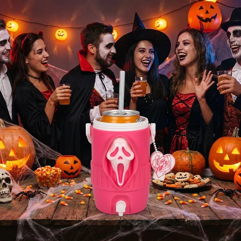 3D Scream Ghost Face Portable Handle Tumbler – Gothic Horror Aesthetic Cup Full Listing