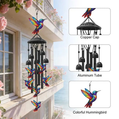 Hot Sale 50% Off Now 🐦Vintage Colorful Hummingbird Wind Chime with Metal Tubes and Bells