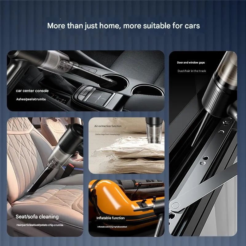 💯 🔥Wireless  Handheld Car Vacuum Cleaner Portable Cordless , Vacuum Cleaner with Multi-Nozzles