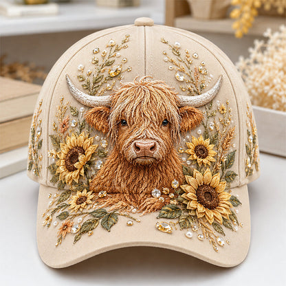 🔥 Last Day 49% OFF – 🦬✨ 3D Highland Cow Embroidery Cap (📦Buy 2 Free Shipping)