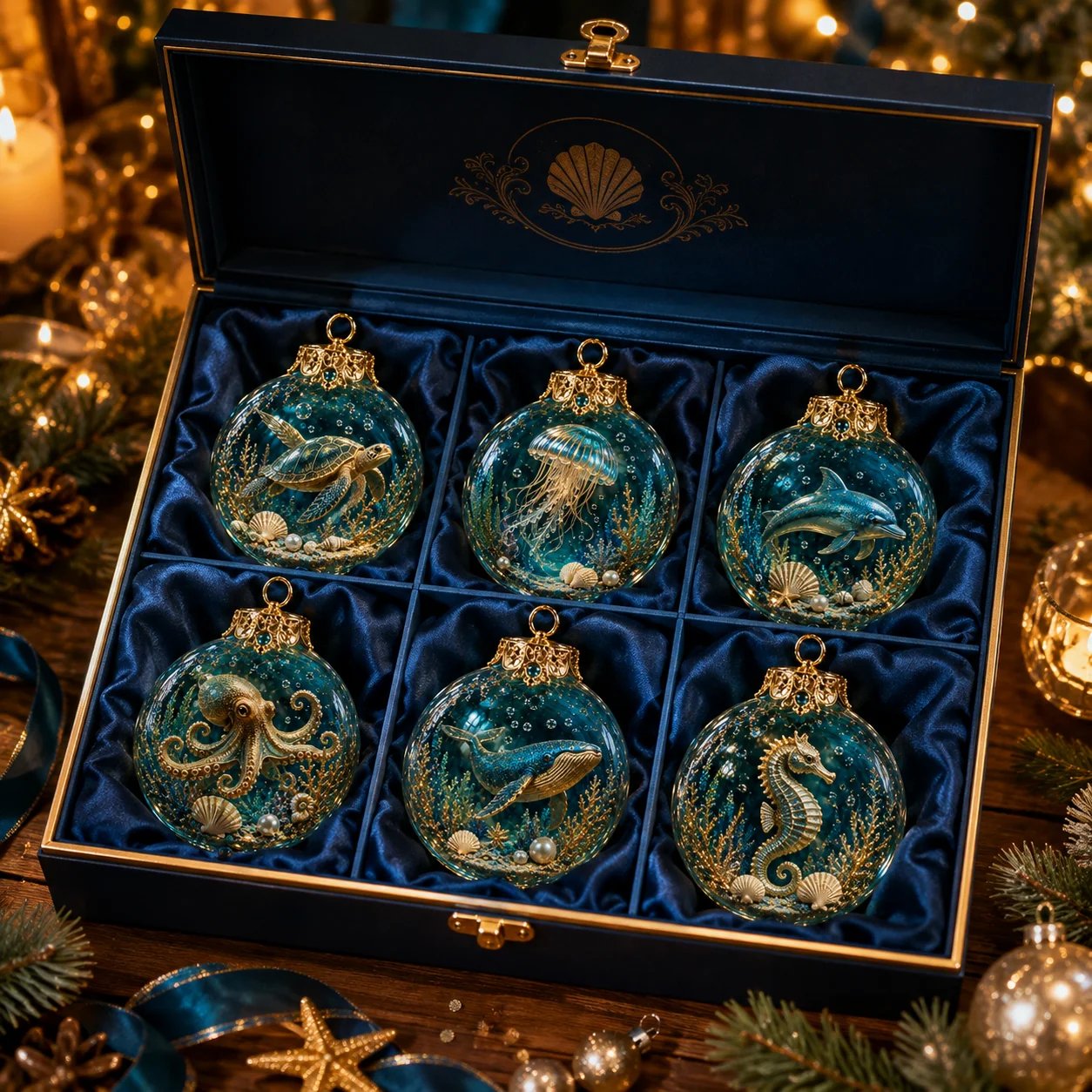 🌊🐢Ocean Wonders Christmas Ornament Collection | ✨Discover A World Beneath The Waves