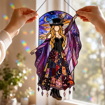 💥💃 Stevie Nicks 🤘 Handmade Stained Glass Spinning Suncatcher