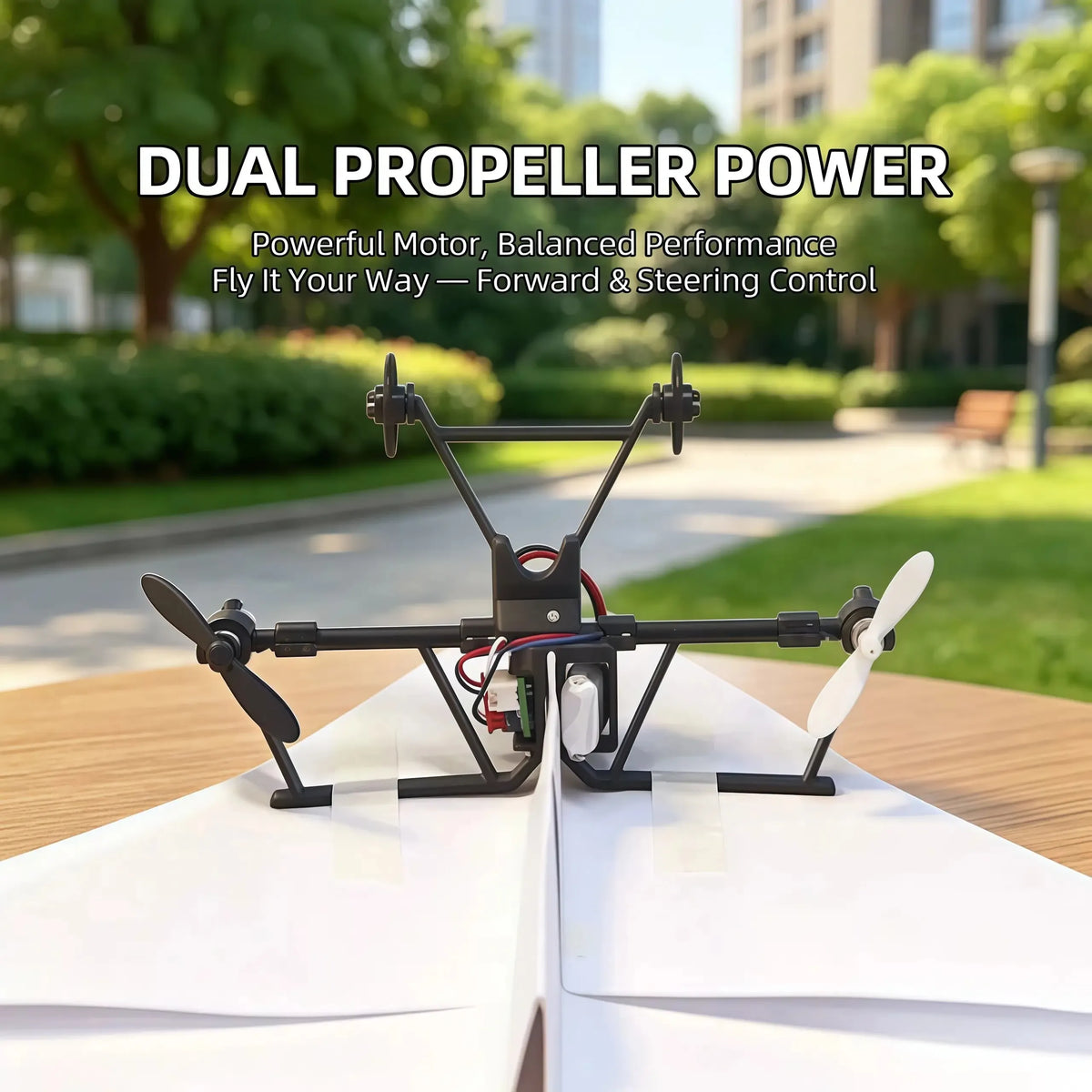 ✈️ RC Paper Airplane Kit | Gyro Stabilizer, Dual Propellers, DIY Flying Toy