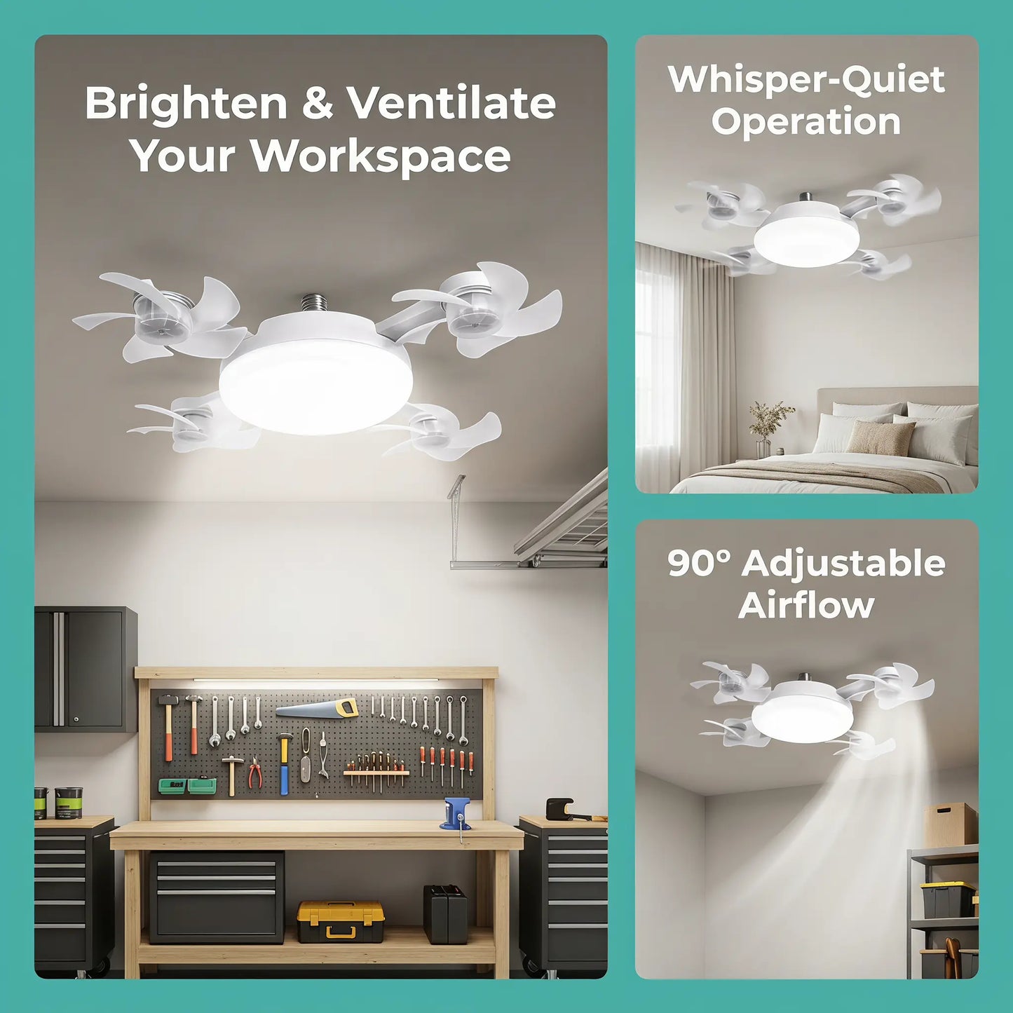 🔥 2026 Hot Sale | E27 Ceiling Fan Light – Cool Air & Bright LED Light in One 💡
