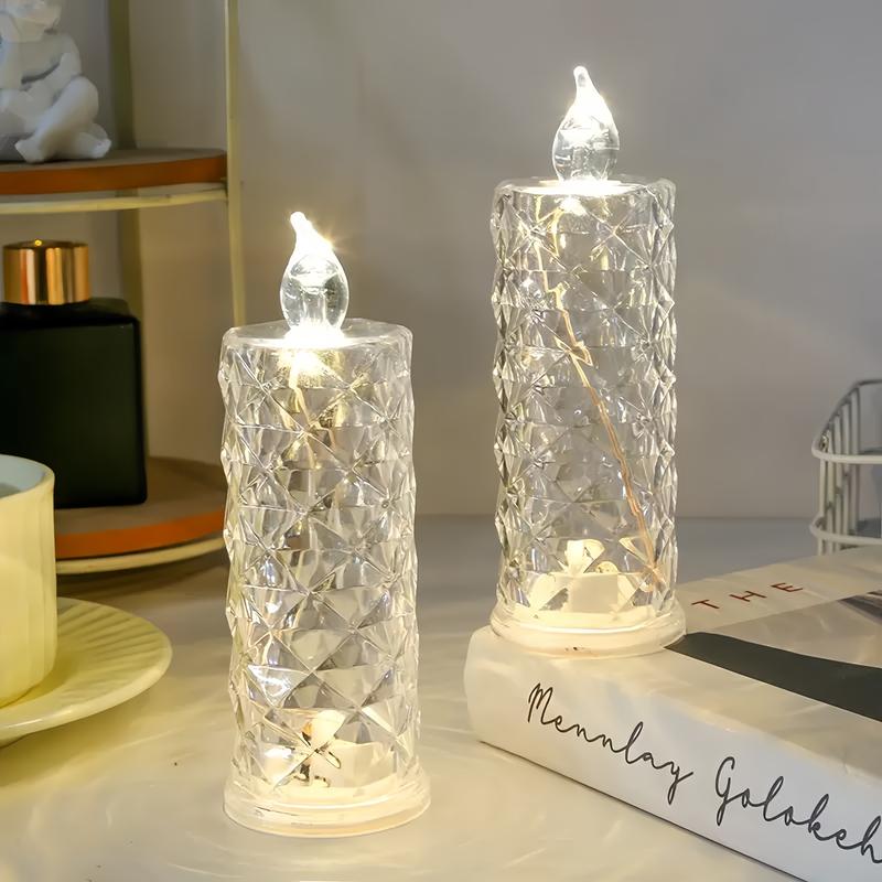 🎅Xmas Sales🔥Crystal LED Candle Set – Warm Flickering Glow for Date Nights, Parties & Home Decor