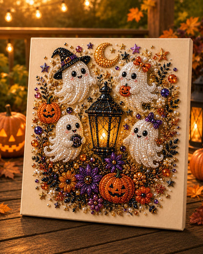👻✨ Halloween Sparkling Pearl Art DIY Kit 🎃💎 – Create, Decorate & Display 🖼️🧡