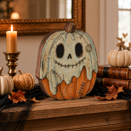 🎃 49% OFF Today | Vintage Wooden Pumpkin Tabletop Decor 🍂 Rustic Halloween Home Decoration