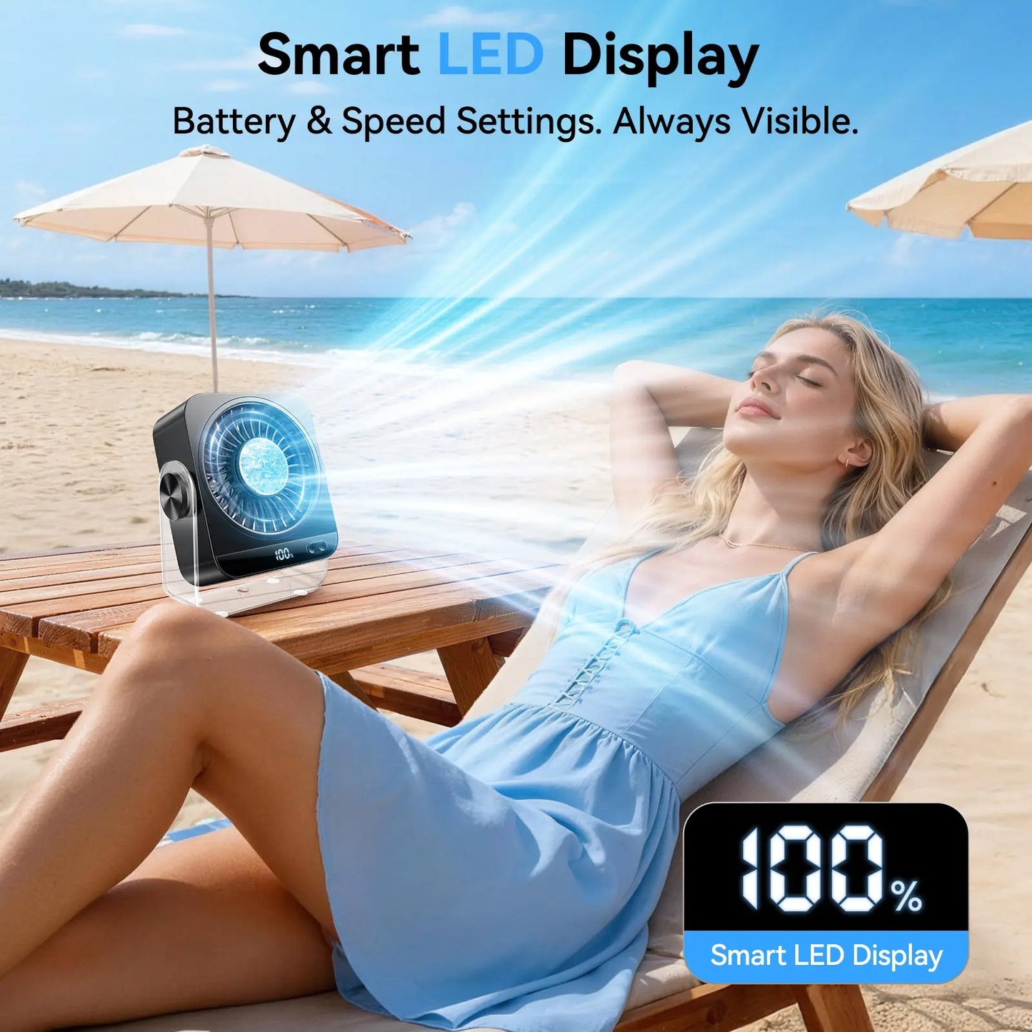 🔥 Hot Sale 50% OFF | 🌬️ Turbo Desk Cooling Fan | Ultra-Quiet Airflow with Digital Display
