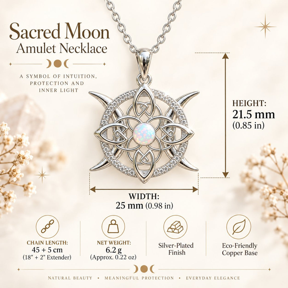 🌙 Sacred Moon Amulet Necklace